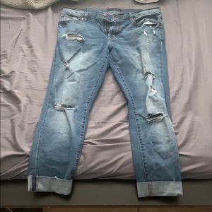 Distressed medium wash jeans